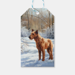Irish Terrier Lass es schneien Weihnachten Geschenkanhänger