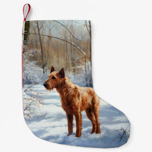 Irish Terrier Lass es schneien Weihnachten Kleiner Weihnachtsstrumpf