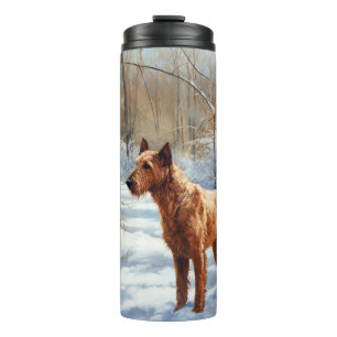 Irish Terrier Lass es schneien Weihnachten Thermosbecher