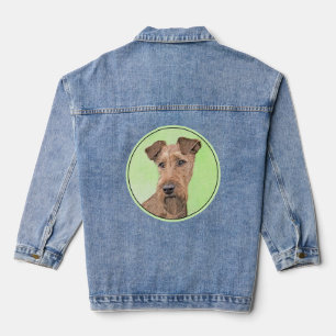 Irish Terrier Malerei - Süße originelle Hundekunst Jeansjacke