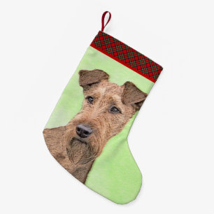 Irish-Terrier-Malerei - Süße originelle Hundekunst Kleiner Weihnachtsstrumpf