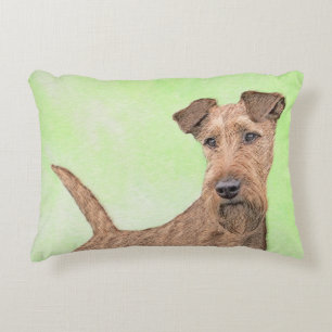 Irish Terrier Painting - Niedliche Hundekunst Dekokissen
