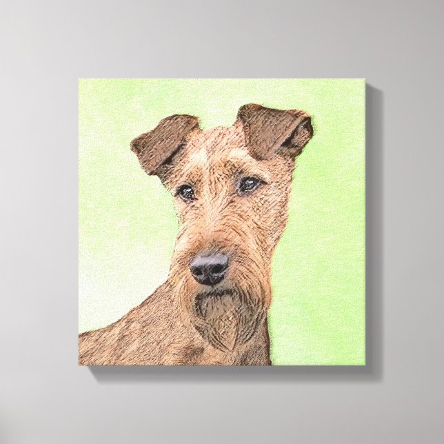 Irish Terrier Painting - Niedliche Hundekunst Leinwanddruck (Vorderseite)