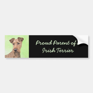 Irish Terrier Painting - Niedliche Original Dog Ar Autoaufkleber