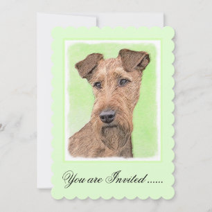Irish Terrier Painting - Niedliche Original Dog Ar Einladung