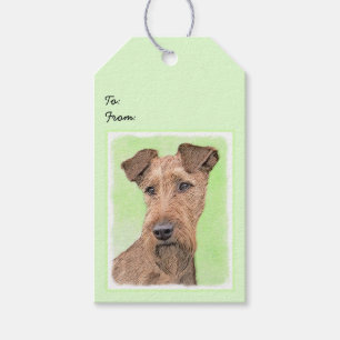 Irish Terrier Painting - Niedliche Original Dog Ar Geschenkanhänger