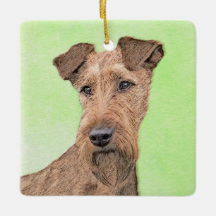 Irish Terrier Painting - Niedliche Original Dog Ar Keramikornament