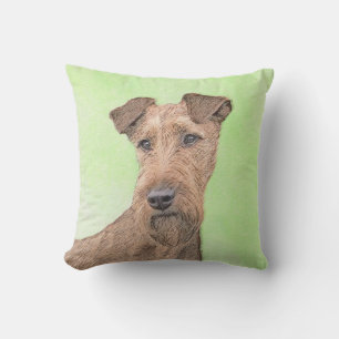 Irish Terrier Painting - Niedliche Original Dog Ar Kissen