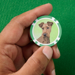 Irish Terrier Painting - Niedliche Original Dog Ar Pokerchips