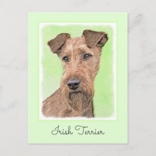 Irish Terrier Painting - Niedliche Original Dog Ar Postkarte