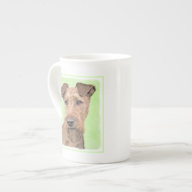 Irish Terrier Painting - Niedliche Original Dog Ar Prozellantasse (Vorderseite Links)