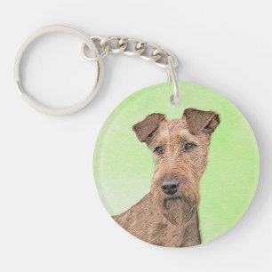 Irish Terrier Painting - Niedliche Original Dog Ar Schlüsselanhänger