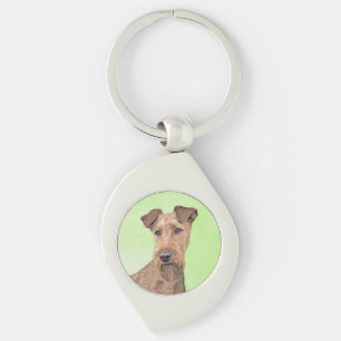 Irish Terrier Painting - Niedliche Original Dog Ar Schlüsselanhänger