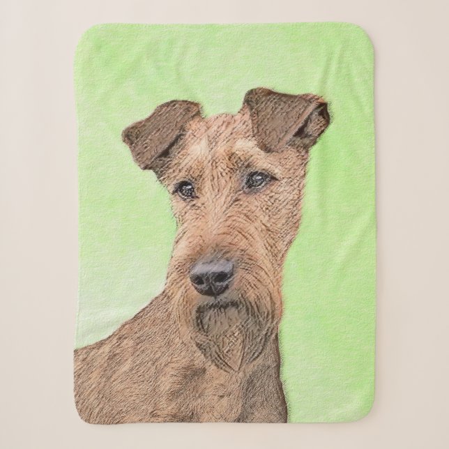 Irish Terrier Painting - Niedliche Original Dog Ar Sherpadecke (Vorderseite)