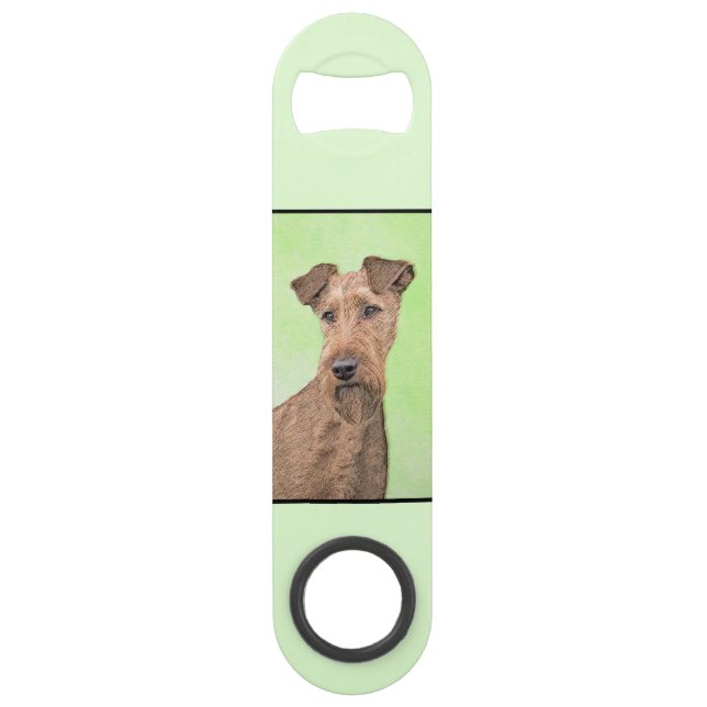 Irish Terrier Painting - Niedliche Original Dog Ar Speed Flaschenöffner (Vorderseite)
