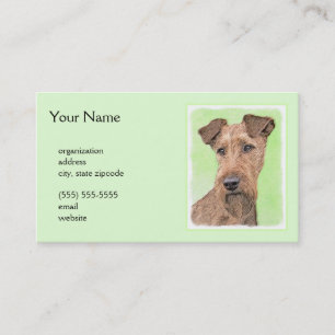 Irish Terrier Painting - Niedliche Original Dog Ar Visitenkarte