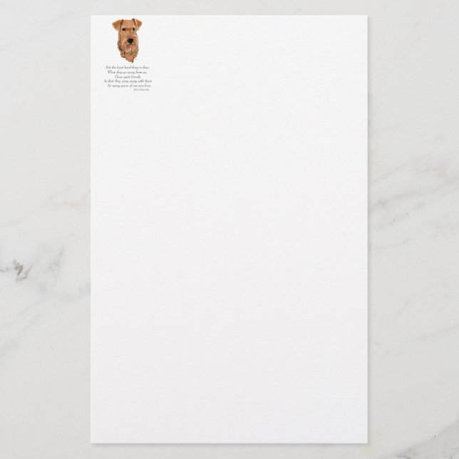 Irish Terrier Rainbow Bridge Briefpapier (Vorderseite)