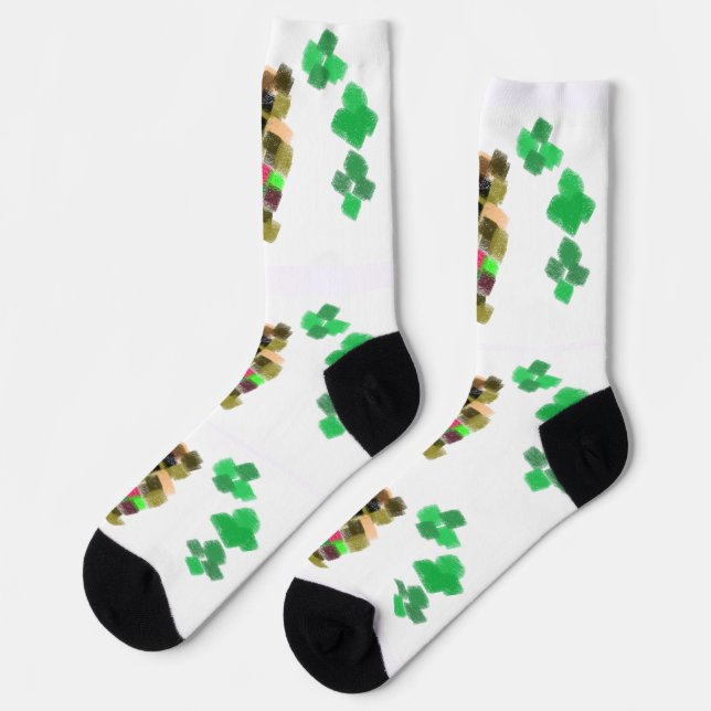 Irish-Terrier St. Patrick’s Day Spaß Socken (Linkes Detail)