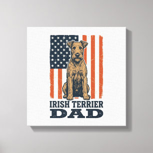 Irish Terrier Vater Patriotisch Vintage Leinwanddruck