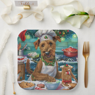 Irish Terrier Weihnachtsbäckerei: Festliches Weihn Pappteller