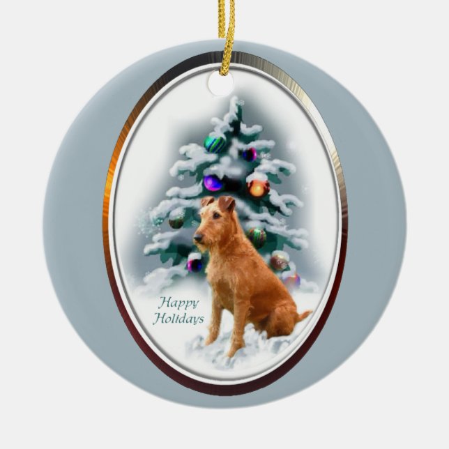 Irish Terrier Weihnachtsgeschenke Ornament (Vorne)