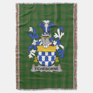 Irish Ticheborne Coat of Arms Familienwappen Irlan Decke