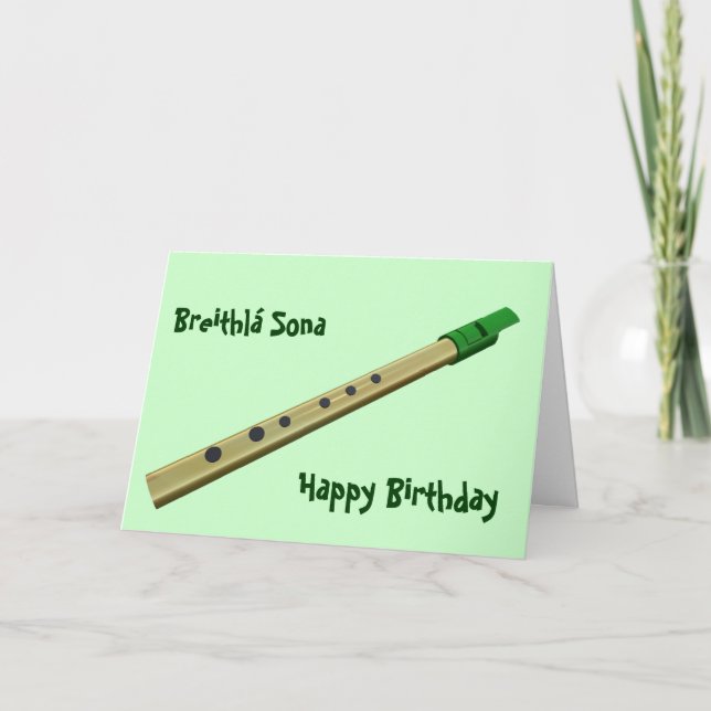 Irish Tin Whistle Birthday Card Karte (Vorderseite)