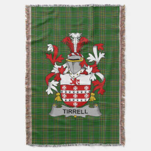 Irish Tirrell Coat of Arms Familienwappen Irland Decke