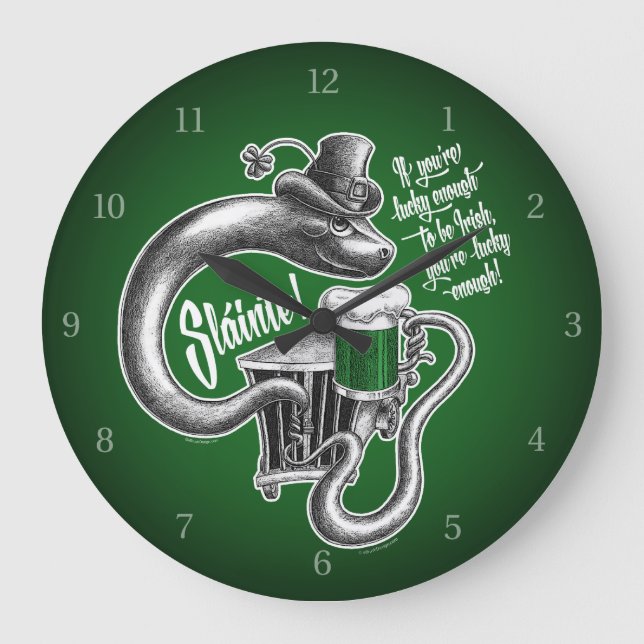 Irish Toast Große Wanduhr (Vorderseite)