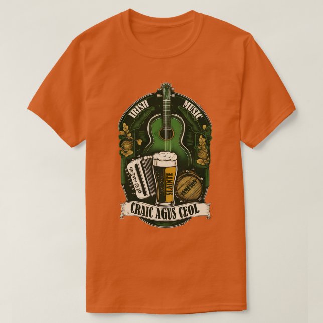 Irish Traditional Music Craic agus Ceol T-Shirt (Design vorne)