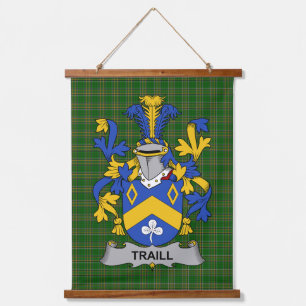Irish Traill oder Trayle Familienwappen Wappen Wandteppich Mit Holzrahmen