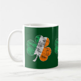 Irish Tricolor Distressed Kleeblatt St Patricks Da Kaffeetasse