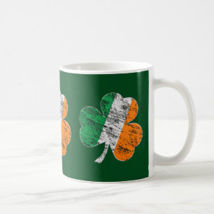 Irish Tricolor Distressed Kleeblatt St Patricks Da Kaffeetasse