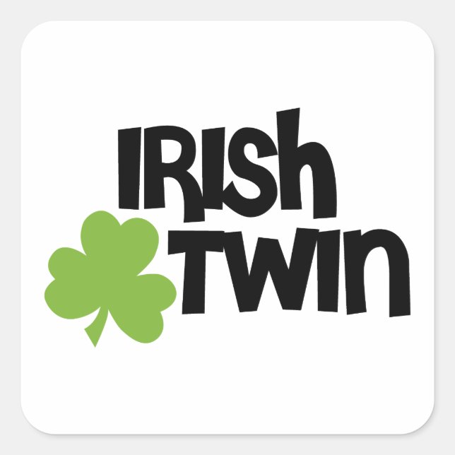 Irish Twin Quadratischer Aufkleber (Vorderseite)