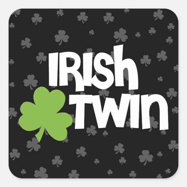 Irish Twin Quadratischer Aufkleber (Vorderseite)