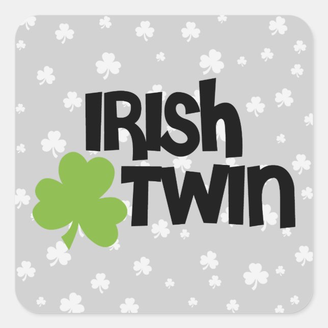 Irish Twin Quadratischer Aufkleber (Vorderseite)