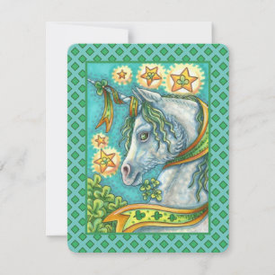 IRISH UNICORN ST. PATRICK'S DAY FANTASY HORSE Flat Feiertagskarte