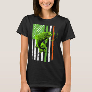 Irish US American Flag Fish St Patricks Da T-Shirt