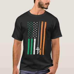 Irish US Flag Fencing Sword Vintag St Patrick Day T-Shirt