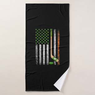 Irish USA Flag Leprechaun Lucky Hockey St Patrick Badehandtuch
