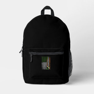 Irish USA Flag Leprechaun Lucky Hockey St Patrick Bedruckter Rucksack