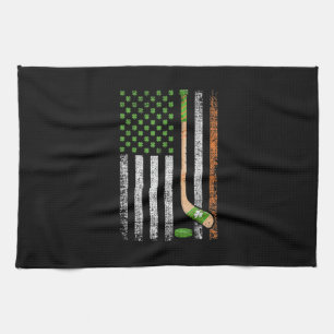 Irish USA Flag Leprechaun Lucky Hockey St Patrick Geschirrtuch
