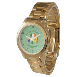 Irish USA Flaggen Kleeblatt Personalisiert Armbanduhr