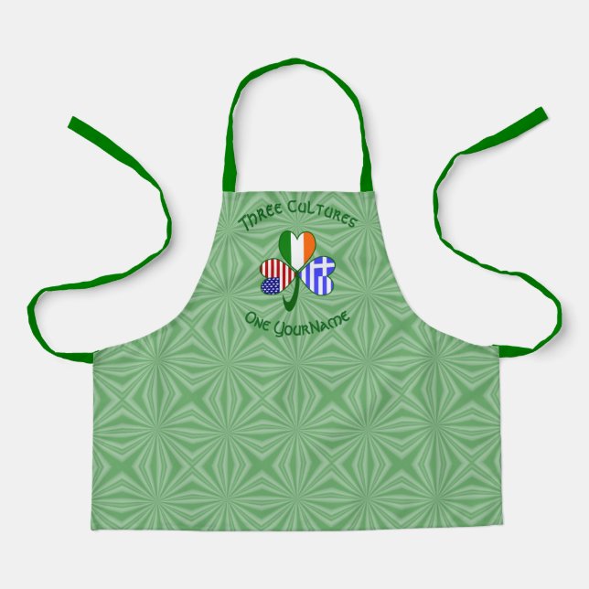 Irish USA Flags Kleeblatt Personalisiert Kid's Schürze (Vorderseite)