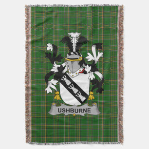 Irish Ushburne Coat of Arms Familienwappen Irland Decke