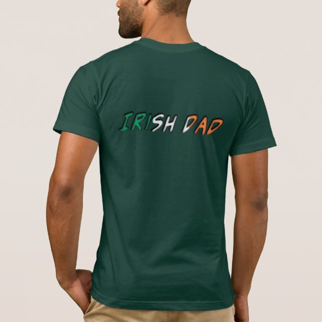 Irish Vater Ireland Flaggentypografie T-Shirt (Rückseite)