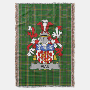 Irish Vian Coat of Arms Familienwappen Irland Decke