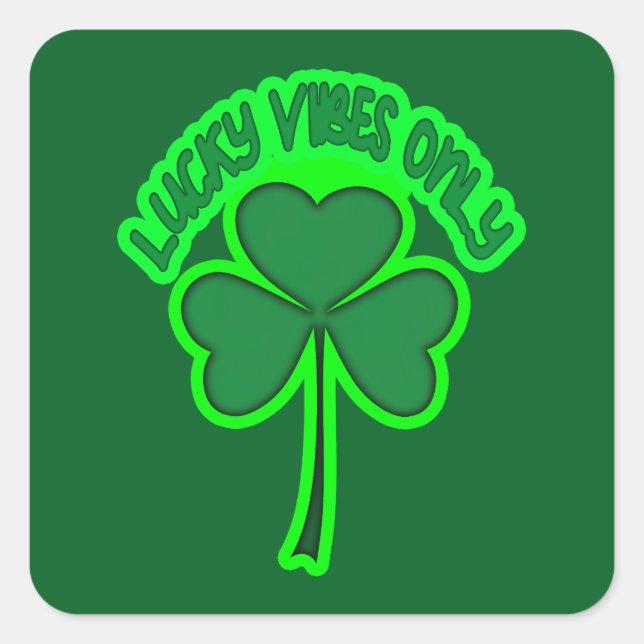 Irish Vibes St Patrick’s Day Shirt – Autocolante Quadratischer Aufkleber (Vorderseite)
