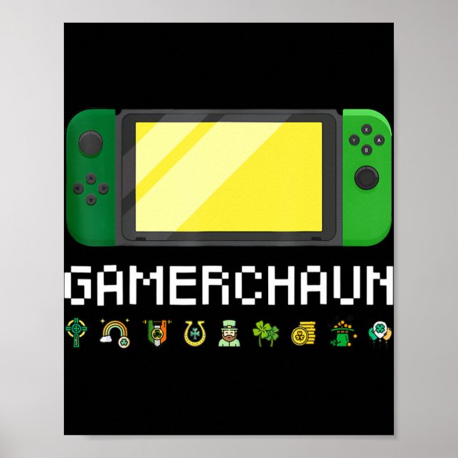 Irish Video Game Controller Leprechaun Boys St Pat Poster (Vorne)