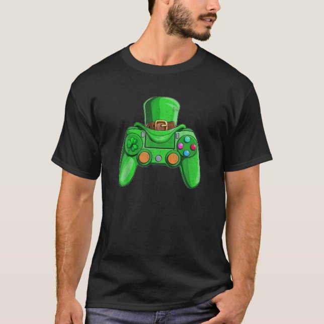 Irish Video Game Controller St Patrick Day Gamer B T-Shirt (Vorderseite)